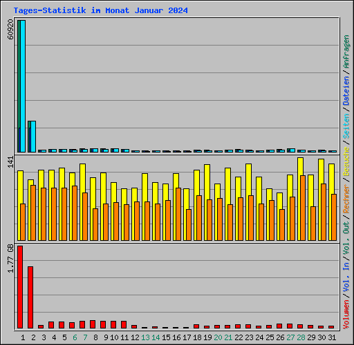 Tages-Statistik im Monat Januar 2024